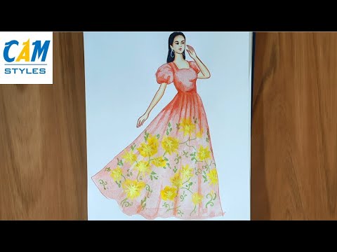 Flower Dress Painting + Water Colors