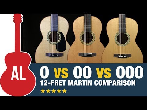 0 vs 00 vs 000 - Martin 12-Fret Body Size Comparison