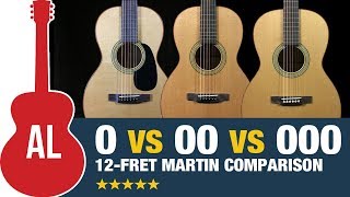 Video thumbnail for 0 vs 00 vs 000 - Martin 12-Fret Body Size Comparison by Acoustic Letter