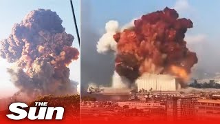 Download Mp3 Beirut explosion mushroom shaped blast rips through Lebanese capital