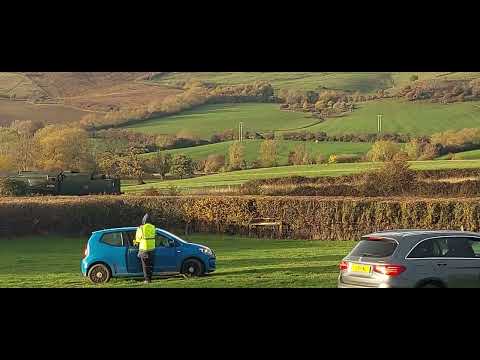 Steam train going by in reverse at prescott  speed hill climb 