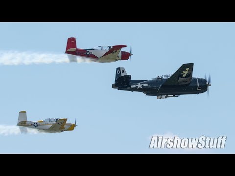 TBM Avenger/T-34 Mentor Formation Flybys - TBM Avenger Gathering 2018