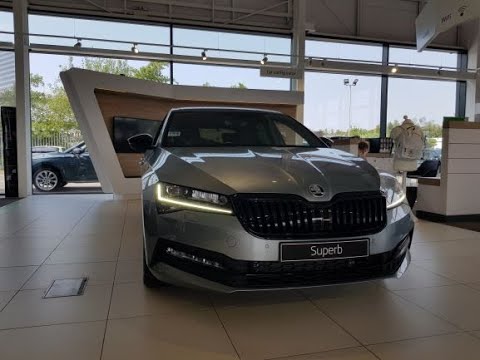 Close Up | Brand New ŠKODA Superb SportLine Plus Hatchback in Business Grey