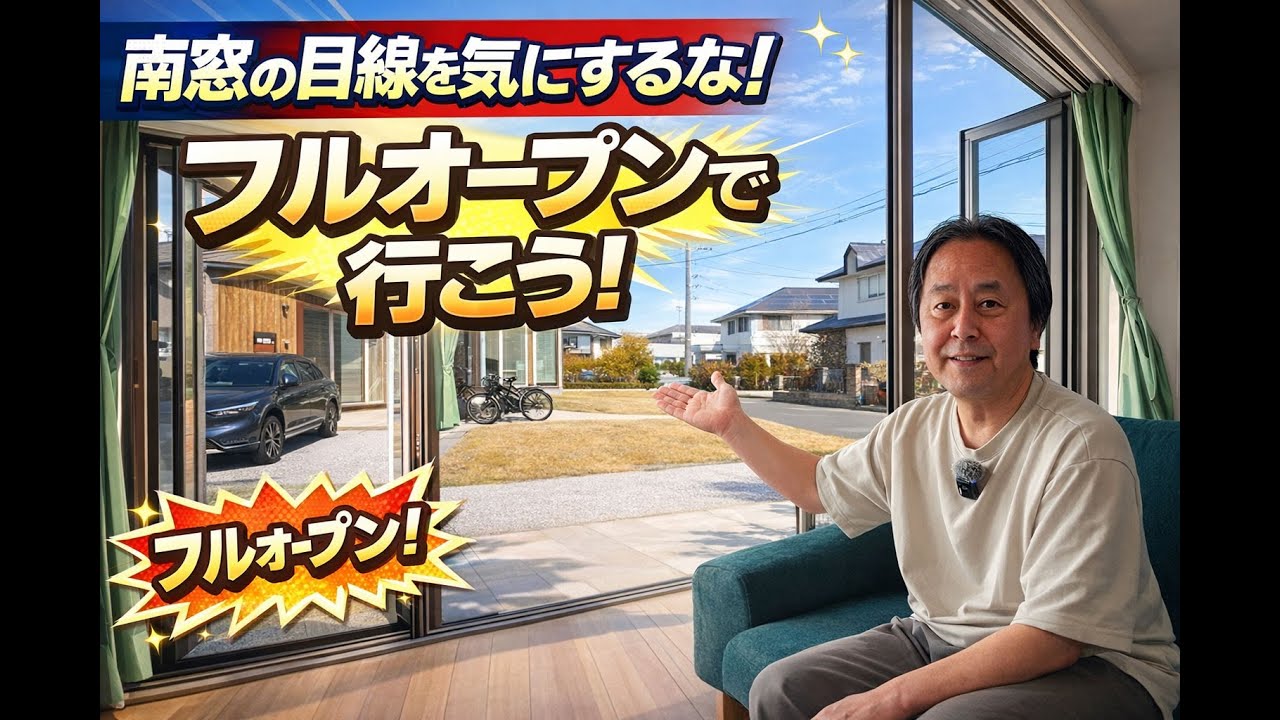 冬暖かい家は南道路で南に大きな窓でも目線が気になる！パッシブデザインでいこう！ #パッシブデザイン #窓