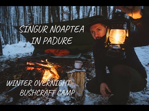 Noapte de Iarnă Singur în Pădure - Camping în Sălbăticie