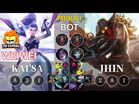 SN Weiwei Kai'Sa vs Jhin Bot - KR Patch 11.1