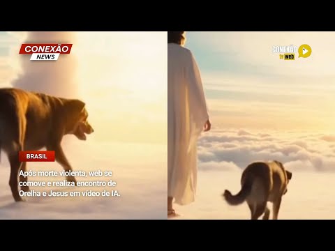 Vídeo: Após morte violenta, web se comove e realiza encontro de Orelha e Jesus em vídeo de IA.