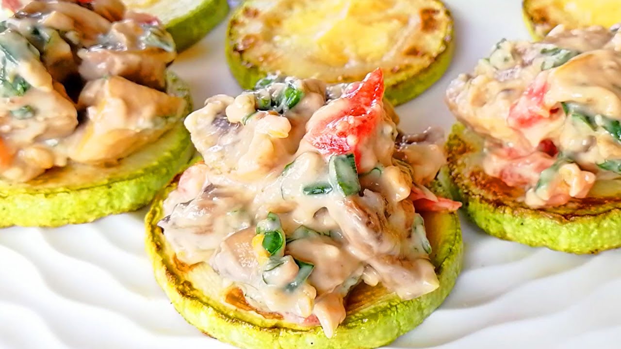 Обалденная закуска из кабачков без мяса, но с грибами