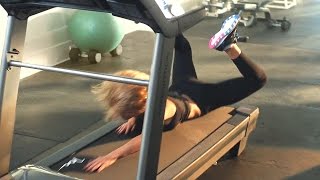Taylor Swift Falls Off Treadmill (with slow motion)