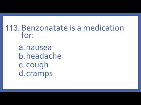 Top 200 Drugs Practice Test Question - Benzonatate is a medication for (PTCB PTCE NAPLEX NCLEX Prep)