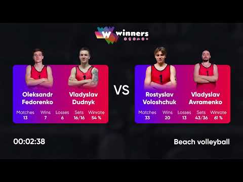 01:40 O. Fedorenko / V. Dudnyk - R. Voloshchuk / V. Avramenko 24.12.2022 | Winners Beach Volleyball