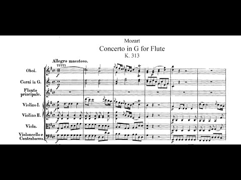 Wolfgang Amadeus Mozart - Flute Concerto in G Major, KV. 313 (with Score)