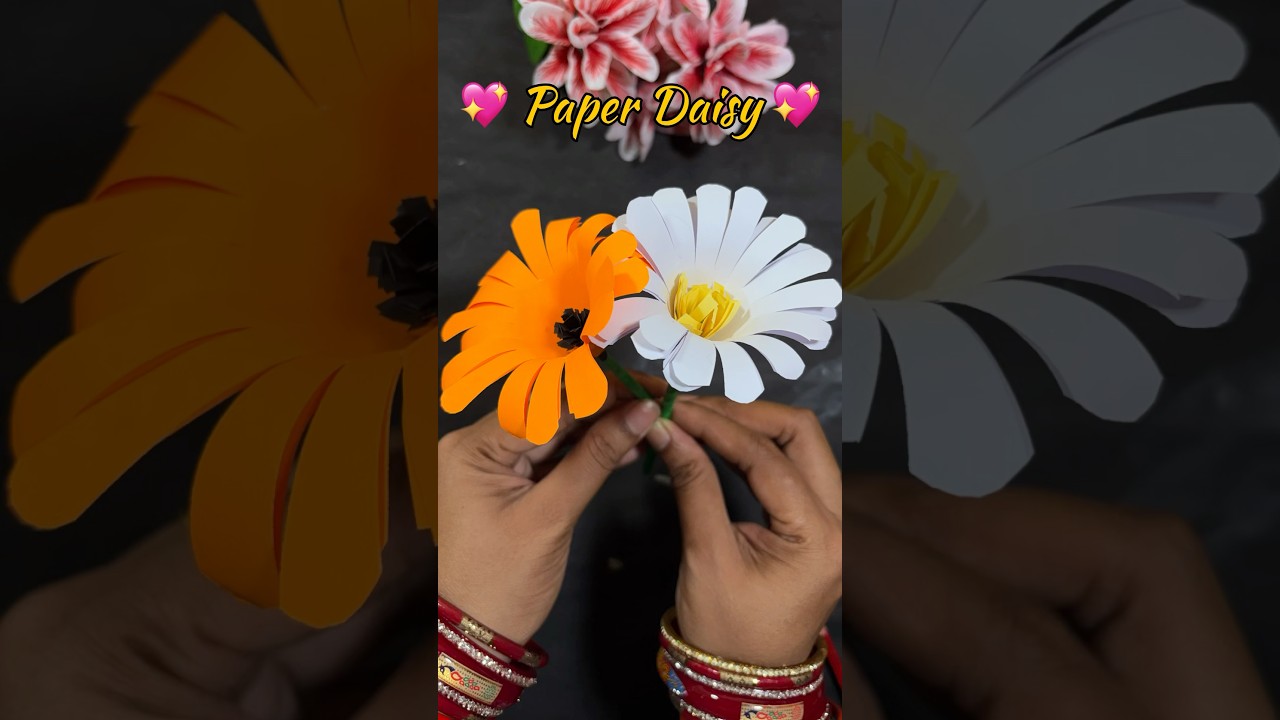 DIY Paper Daisy | DIY Easy Paper Craft Ideas | Paper Flower #shorts #diy #paperflower #flowers