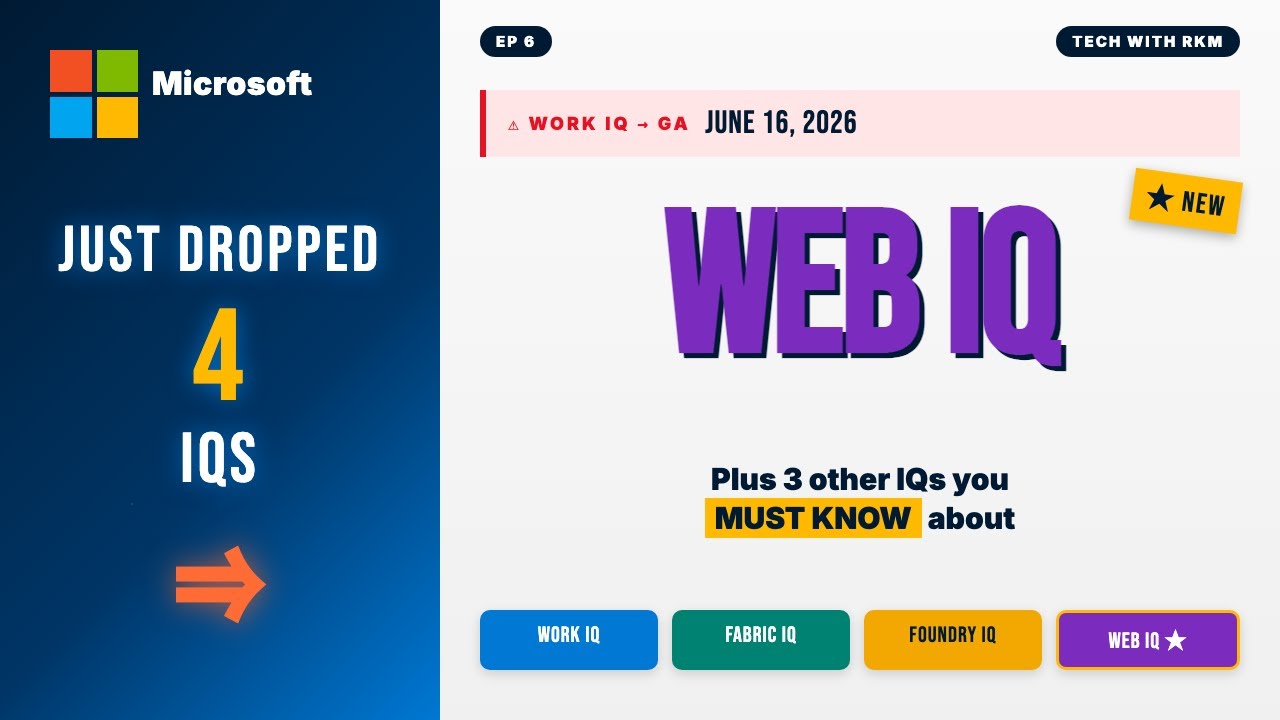 Microsoft Just Dropped Web IQ — Plus 3 Other IQs You MUST Know (Work IQ GA June 16)