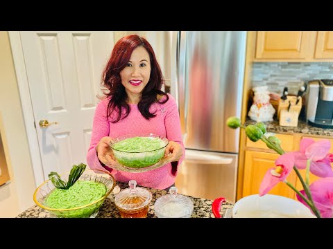 Khmer Nom Lort Pandan Dessert | Laos Nam Vahn Khao Lod Chong | Pandan Cendol | Thai Kanom Lod Chong