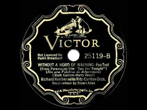 1935 Richard Himber - Without A Word Of Warning (Stuart Allen, vocal)