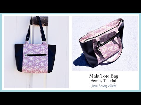 Nähen Sie eine mittelgroße Tragetasche mit Reißverschluss und Taschen – Anleitung für die Mala-Tr...