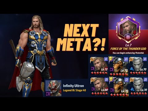 LVL 72 VS LV 80 THOR LOVE AND THUNDER - ULTRON STAGE 40! MEPHISTO 39 - Marvel Future Fight
