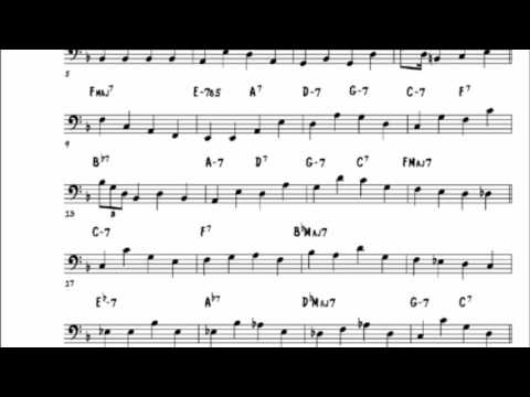 Walking bass line, Confirmation (P. Heath, L. Vinegar, C. McBride transcriptions)
