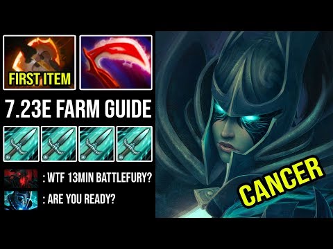 ABSOLUTELY CANCER CRIT RATE 13min Battlefury First Item Crazy Farming Machine 7.23E Phantom Assassin