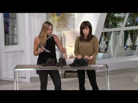 Earth Leather Lace-up Boots with Knit Trim - Davana on QVC