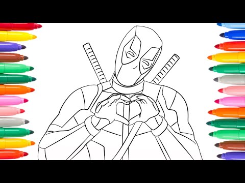 Deadpool Coloring Pages / Marvel Superhero.