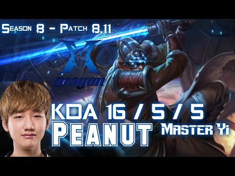 KZ Peanut MASTER YI + Gorilla TARIC vs YASUO Mid - Patch 8.11 KR Ranked