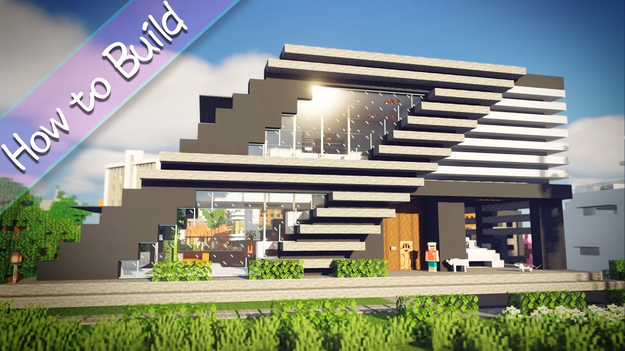 [OSHACRA] Part93 How to build Diagonal Modern House last building/おしゃクラ ...