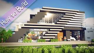 [OSHACRA] Part93 How to build Diagonal Modern House last building/おしゃクラ！斜めなモダンハウスの作り方 ラスト(Minecraft)