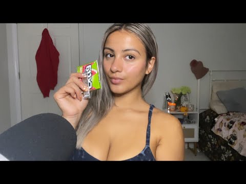 ASMR gum chewing whisper ramble 🤍