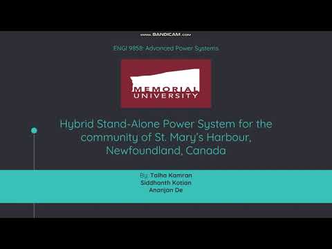Hybrid standalone power system design using Homer Pro for St. Mary’s Harbour, NL, Canada