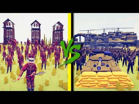 MODERN ARMY vs MEDIEVAL ARMY - Totally Accurate Battle Simulator TABS