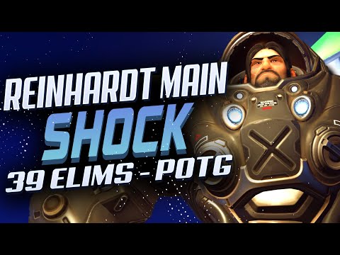 Shock Carry Reinhardt - 39 elims! POTG! [ Overwatch Season 26 Top 500 ]