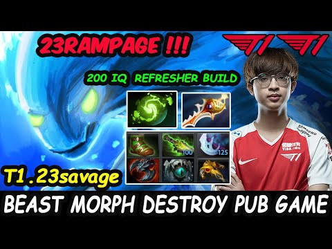 200IQ MORPH MASTER - T1 23savage Morphling RAMPAGE Refesher BUILD Destroy PUB Dota 2 pro Gameplay