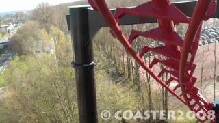 HD : Vampire (OnRide) - Walibi Belgium (inverted roller coaster)