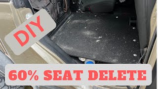 DIY 60% Seat Delete Jeep Gladiator