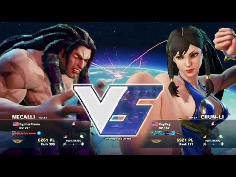 Street Fighter V ★ Sypher Flame (NECALLI) Vs RayRay (CHUN-LI) ★ Ranked Match 1080p
