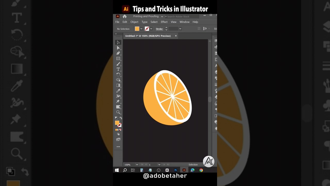 Orange tutorial in Illustrator | #illustrator #2024