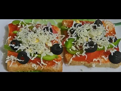 5 मिनट में ब्रेड पिज्जा | bread pizza | Instant bread Pizza in microwave Video