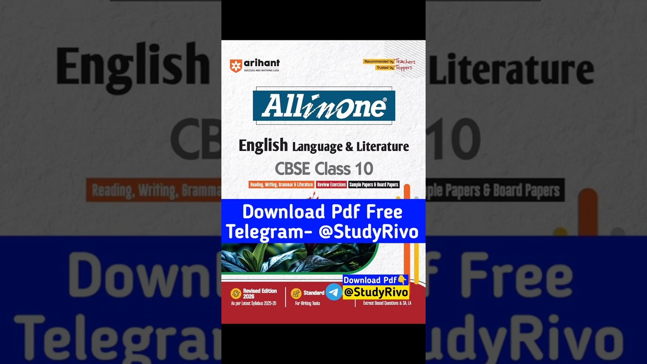Arihant All In One English Language and Literature Class 10 Book Free Pdf #shorts #arihant #cbse