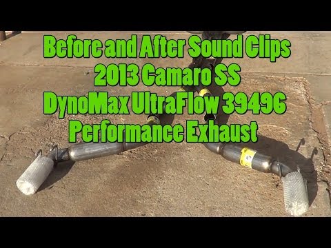 Camaro SS DynoMax Ultra Flow Cat Back Exhaust Install Before & After Sound Clips