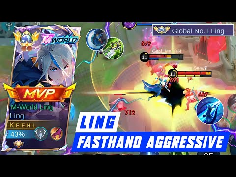 LING M-WORLD PERFECT ROTATION! GLOBAL LING SOLO RANK - MOBILE LEGENDS