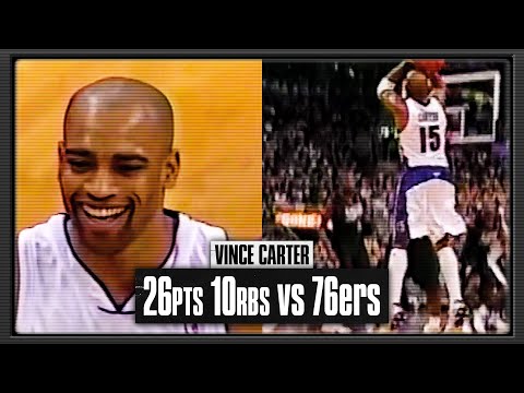 Vince Carter Doing Work vs the 76ers 26pts 10rbs | April 3rd 2001