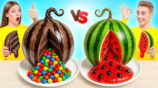 Real Food vs Chocolate Food Challenge | Cool Creative Hacks by Multi DO Challenge