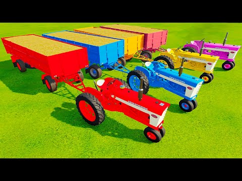 TRANSPORT OF COLORS! HARVESTING AND LOAD SUGARCANE WITH COLORED TRACTORS - Farming Simulator 22
