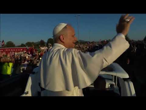 “Jesus Christ You Are My Life” for arrival of Pope Leo XIV at Jubilee of the Youth