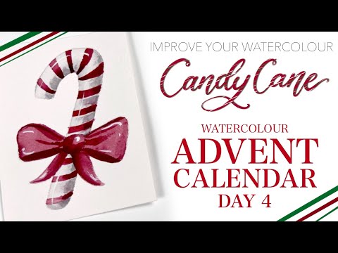 Improve Your Watercolor Candy Cane - Advent Calendar DAY 4