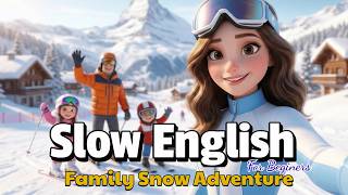 Family Snow Adventure in Switzerland🏔️❄️ | Slow English Story (A2)