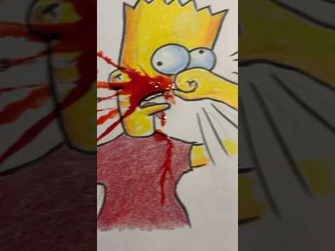 Simpsons. Lisa knocks Bart’s teeth out. #simpsonsshorts #artist #art #artdaily #simpsons #art