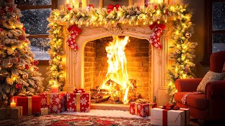 Beautiful Fireplace Christmas Ambience 🎄🎅 Relaxing Christmas Music 🔥Christmas Fireplace Background